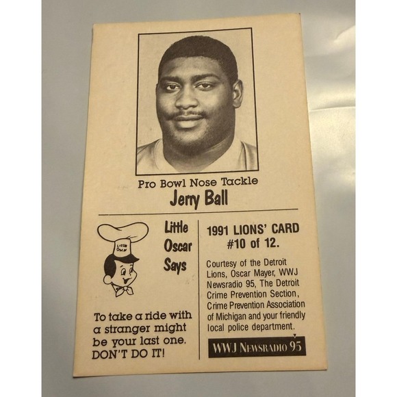 1991 Oscar Mayer Detroit Lions Football Cards Chris Spielman Barry Sanders - Picture 12 of 16